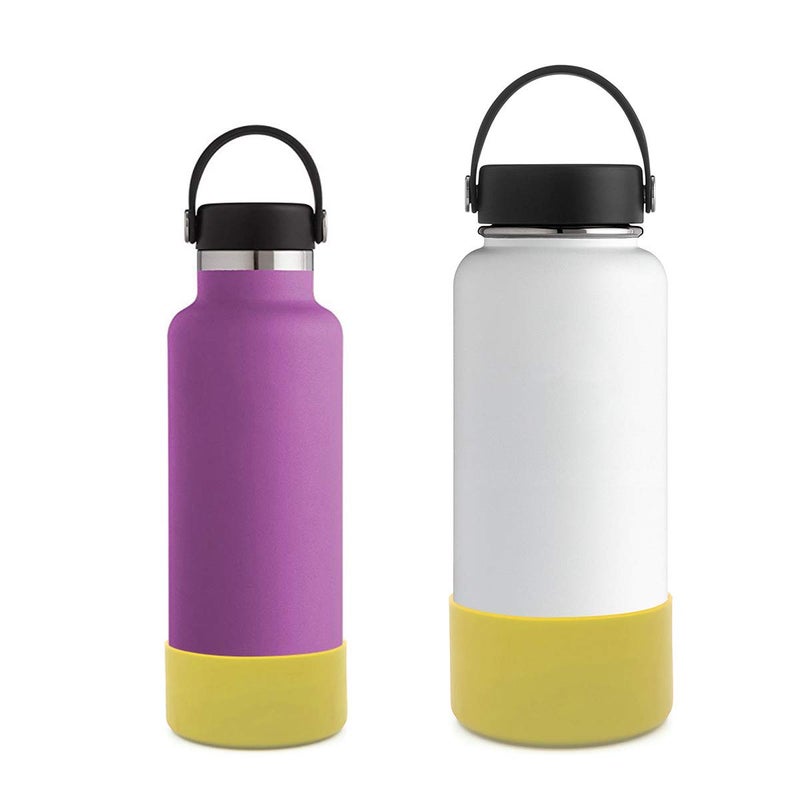 Flaskars Protective Silicone Boot for 12 oz - 40oz Hydroflask Water Bottles Anti-Slip Bottom Stanley Sleeve Cover Bumper (Medium, Yellow) - Image 2